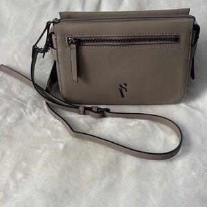 Vera Wang Simply Vera Taupe Crossbody Bag with Front Pocket